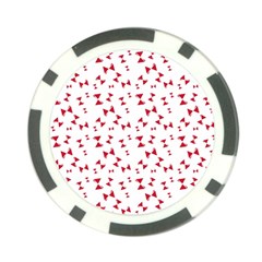 Hour Glass Pattern Red White Triangle Poker Chip Card Guard (10 Pack)