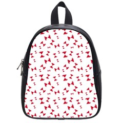 Hour Glass Pattern Red White Triangle School Bags (small) 