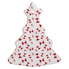 Hour Glass Pattern Red White Triangle Ornament (christmas Tree) 