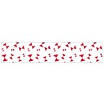 Hour Glass Pattern Red White Triangle Flano Scarf (Small) Front