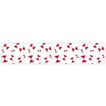 Hour Glass Pattern Red White Triangle Flano Scarf (Small) Back