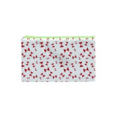 Hour Glass Pattern Red White Triangle Cosmetic Bag (xs)