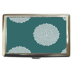 Green Circle Floral Flower Blue White Cigarette Money Cases by Alisyart