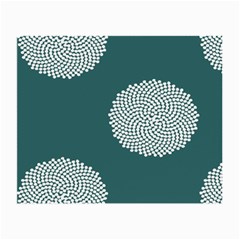Green Circle Floral Flower Blue White Small Glasses Cloth (2-side) by Alisyart