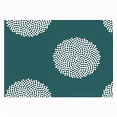 Green Circle Floral Flower Blue White Large Glasses Cloth (2-side) by Alisyart