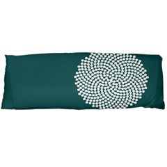 Green Circle Floral Flower Blue White Body Pillow Case (dakimakura)