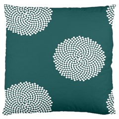 Green Circle Floral Flower Blue White Large Cushion Case (one Side)