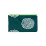 Green Circle Floral Flower Blue White Cosmetic Bag (XS) Front