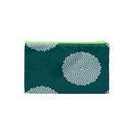 Green Circle Floral Flower Blue White Cosmetic Bag (XS) Back