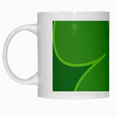 Leaf Clover Green White Mugs