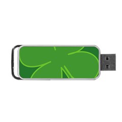 Leaf Clover Green Portable Usb Flash (two Sides)