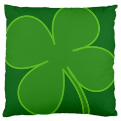 Leaf Clover Green Large Flano Cushion Case (two Sides) by Alisyart