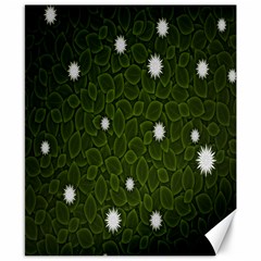 Graphics Green Leaves Star White Floral Sunflower Canvas 8  X 10 