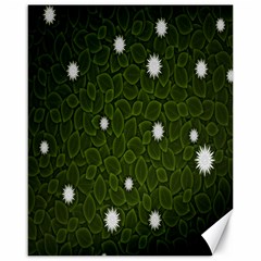 Graphics Green Leaves Star White Floral Sunflower Canvas 16  X 20  