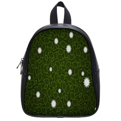 Graphics Green Leaves Star White Floral Sunflower School Bags (small) 