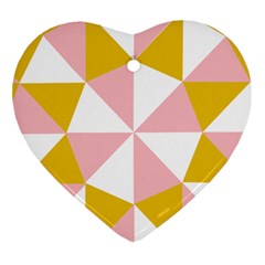 Learning Connection Circle Triangle Pink White Orange Ornament (heart)