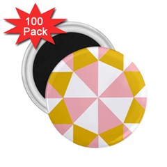 Learning Connection Circle Triangle Pink White Orange 2 25  Magnets (100 Pack)  by Alisyart