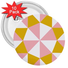Learning Connection Circle Triangle Pink White Orange 3  Buttons (10 Pack)  by Alisyart