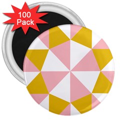 Learning Connection Circle Triangle Pink White Orange 3  Magnets (100 Pack)