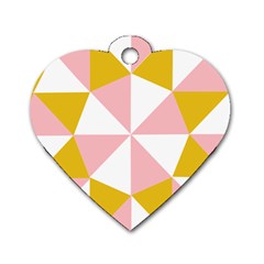 Learning Connection Circle Triangle Pink White Orange Dog Tag Heart (one Side) by Alisyart