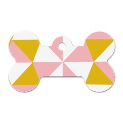Learning Connection Circle Triangle Pink White Orange Dog Tag Bone (two Sides) by Alisyart