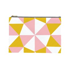 Learning Connection Circle Triangle Pink White Orange Cosmetic Bag (large) 