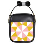 Learning Connection Circle Triangle Pink White Orange Girls Sling Bags Front