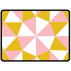 Learning Connection Circle Triangle Pink White Orange Fleece Blanket (large) 