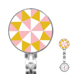 Learning Connection Circle Triangle Pink White Orange Stainless Steel Nurses Watch by Alisyart