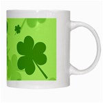 Leaf Clover Green Line White Mugs Right