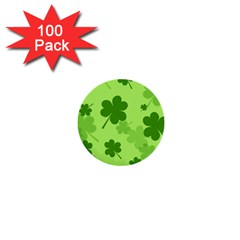 Leaf Clover Green Line 1  Mini Buttons (100 Pack)  by Alisyart