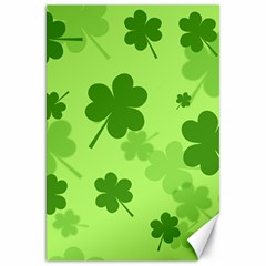 Leaf Clover Green Line Canvas 20  X 30  