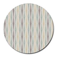 Leaf Triangle Grey Blue Gold Line Frame Round Mousepads by Alisyart