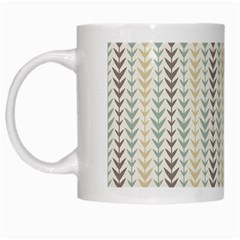 Leaf Triangle Grey Blue Gold Line Frame White Mugs by Alisyart