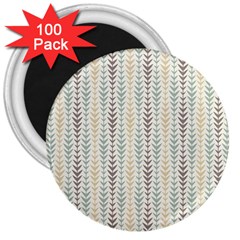 Leaf Triangle Grey Blue Gold Line Frame 3  Magnets (100 Pack) by Alisyart