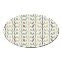 Leaf Triangle Grey Blue Gold Line Frame Oval Magnet by Alisyart