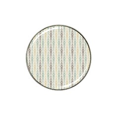 Leaf Triangle Grey Blue Gold Line Frame Hat Clip Ball Marker (10 Pack)