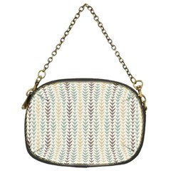 Leaf Triangle Grey Blue Gold Line Frame Chain Purses (two Sides) 