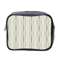 Leaf Triangle Grey Blue Gold Line Frame Mini Toiletries Bag 2-side