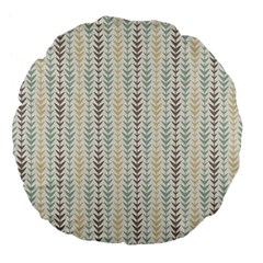 Leaf Triangle Grey Blue Gold Line Frame Large 18  Premium Flano Round Cushions by Alisyart