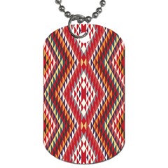 Indian Pattern Sweet Triangle Red Orange Purple Rainbow Dog Tag (two Sides) by Alisyart