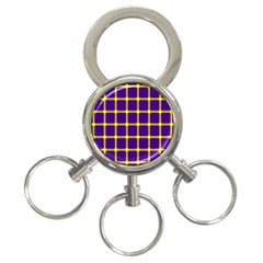 Optical Illusions Circle Line Yellow Blue 3-ring Key Chains by Alisyart