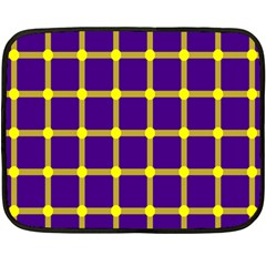 Optical Illusions Circle Line Yellow Blue Double Sided Fleece Blanket (mini)  by Alisyart