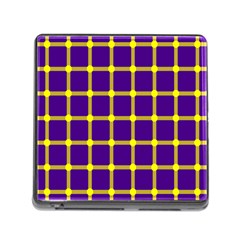 Optical Illusions Circle Line Yellow Blue Memory Card Reader (square)