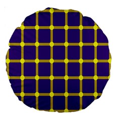 Optical Illusions Circle Line Yellow Blue Large 18  Premium Round Cushions