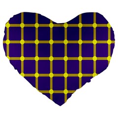 Optical Illusions Circle Line Yellow Blue Large 19  Premium Heart Shape Cushions by Alisyart
