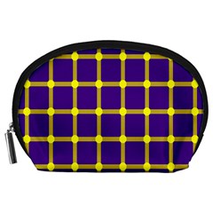 Optical Illusions Circle Line Yellow Blue Accessory Pouches (large)  by Alisyart