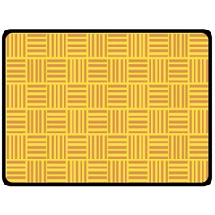 Plaid Line Orange Yellow Fleece Blanket (large) 