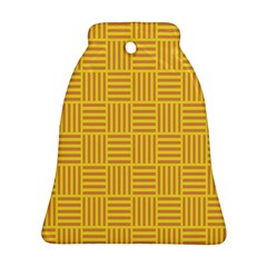 Plaid Line Orange Yellow Ornament (bell)