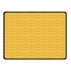 Plaid Line Orange Yellow Double Sided Fleece Blanket (small)  by Alisyart